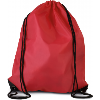 Sac à dos avec cordelettes KI0104 - Cherry Red personnalisable - Vue de face