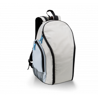 Sac à dos isotherme KI0113 - Light Grey / Sky Blue personnalisable - Vue de face