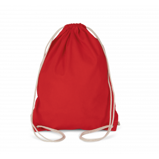 Sac à dos en coton avec cordelettes KI0125 - Red personnalisable - Vue de face