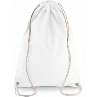 Sac à dos en coton avec cordelettes KI0125 - White personnalisable - Vue de face