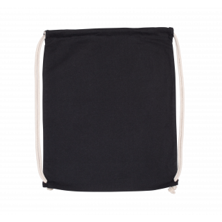 Sac à dos en coton bio avec cordelettes KI0139 - Black personnalisable - Vue de face