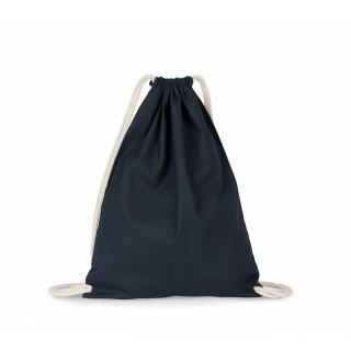 Sac à dos en coton bio avec cordelettes KI0139 - Navy Blue personnalisable - Vue de face