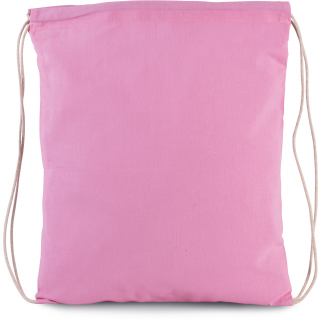 Petit sac à dos en coton bio avec cordelettes KI0147 - Dark Pink personnalisable - Vue de face