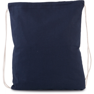 Petit sac à dos en coton bio avec cordelettes KI0147 - Navy personnalisable - Vue de face