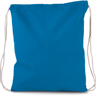Petit sac à dos en coton bio avec cordelettes KI0147 - Tropical Blue personnalisable - Vue de face
