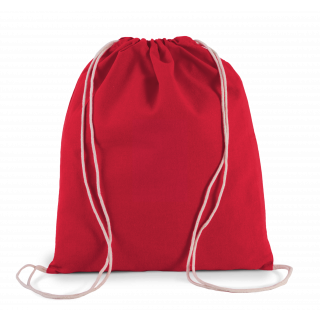 Petit sac à dos en coton bio avec cordelettes KI0147 - Hibiscus Red personnalisable - Vue de face