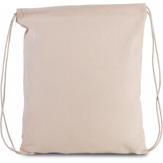 Petit sac à dos en coton bio avec cordelettes KI0147 - Natural personnalisable - Vue de face
