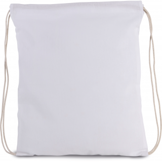 Petit sac à dos en coton bio avec cordelettes KI0147 - White personnalisable - Vue de face