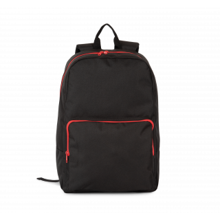 Sac à dos avec fermetures éclair contrastée KI0181 - Black / Red personnalisable - Vue de face