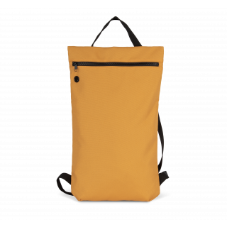 Sac à dos plat recyclé style urbain KI0183 - Cumin Yellow personnalisable - Vue de face