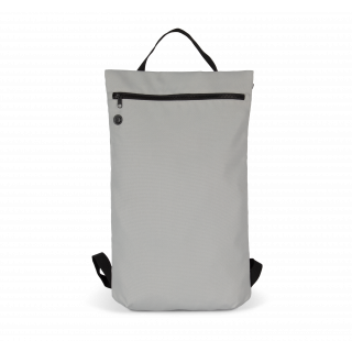 Sac à dos plat recyclé style urbain KI0183 - Snow Grey personnalisable - Vue de face