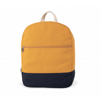 Sac à dos essentiel en coton KI0185 - Cumin Yellow / Navy personnalisable - Vue de face