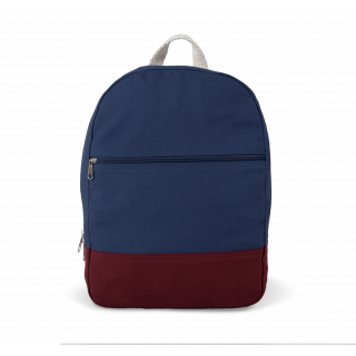 Sac à dos essentiel en coton KI0185 - Indigo / Wine personnalisable - Vue de face