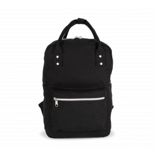 Sac à dos style urbain avec poignées KI0186 - Black personnalisable - Vue de face