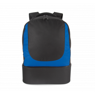 Sac à dos sports d'équipe à fond rigide KI0192 - Black / Royal Blue personnalisable - Vue de face