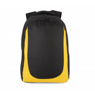 Sac à dos sports d’équipe KI0193 - Black / Yellow personnalisable - Vue de face