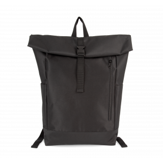 Sac à dos casual Roll-Top KI0195 - Black personnalisable - Vue de face