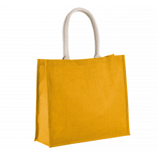 Sac de plage en jute KI0219 - Yellow personnalisable - Vue de face
