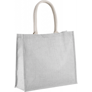 Sac de plage en jute KI0219 - Cool Grey personnalisable - Vue de face