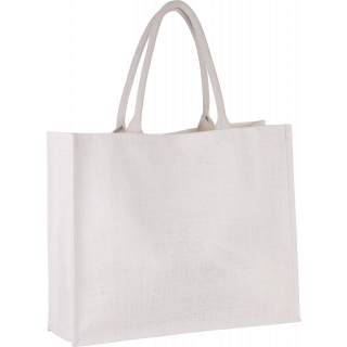 Sac de plage en jute KI0219 - White personnalisable - Vue de face