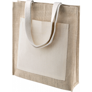 Sac shopping toile de jute KI0221 - Natural personnalisable - Vue de face