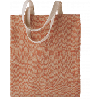 Sac en toile de jute teint 100% naturel KI0226 - Natural / Saffron personnalisable - Vue de face