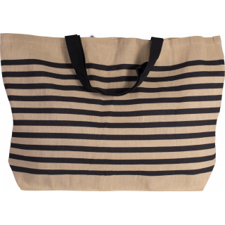 Grand sac fourre-tout en juco KI0228 - Natural / Navy personnalisable - Vue de face