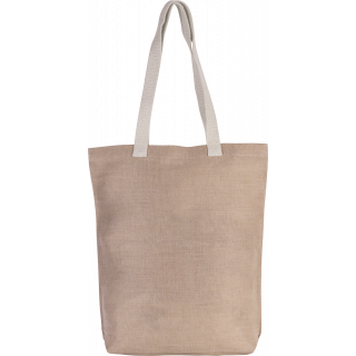 Sac shopping en juco KI0229 - Natural personnalisable - Vue de face