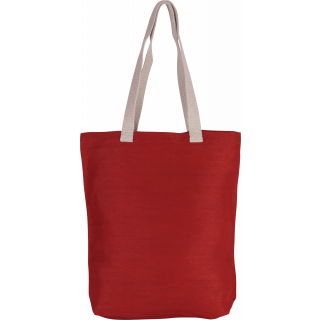 Sac shopping en juco KI0229 - Crimson Red personnalisable - Vue de face