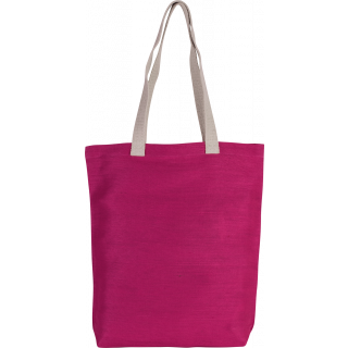 Sac shopping en juco KI0229 - Fuchsia personnalisable - Vue de face