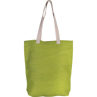 Sac shopping en juco KI0229 - Lime Green personnalisable - Vue de face