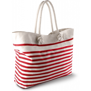Sac de plage KI0242 - Natural / Red personnalisable - Vue de face