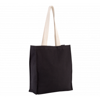 Sac cabas avec soufflet KI0251 - Black personnalisable - Vue de face