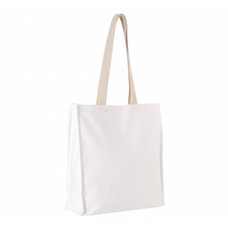 Sac cabas avec soufflet KI0251 - White personnalisable - Vue de face
