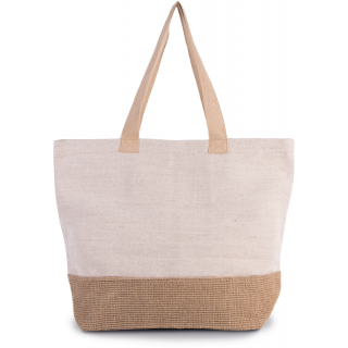 Sac de shopping fourre-tout esprit rustique KI0258 - Rustic Natural / Natural personnalisable - Vue de face