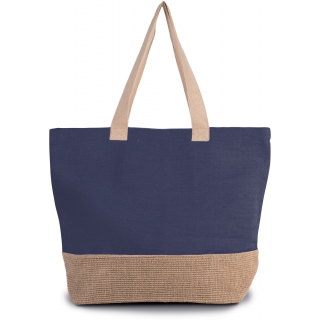 Sac de shopping fourre-tout esprit rustique KI0258 - Patriot Blue / Natural personnalisable - Vue de face