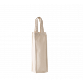 Sac porte-bouteille en coton canvas KI0269 - Natural personnalisable - Vue de face