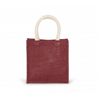 Sac style cabas en toile de jute - petit modèle KI0272 - Light Rosewood personnalisable - Vue de face