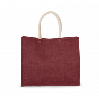 Sac style cabas en toile de jute - modèle moyen KI0273 - Light Rosewood personnalisable - Vue de face