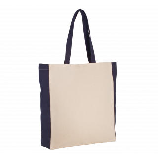 Sac cabas bicolore KI0275 - Natural / Navy personnalisable - Vue de face