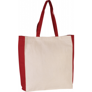 Sac cabas bicolore KI0275 - Natural / Red personnalisable - Vue de face