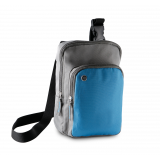 Sac bandoulière KI0301 - Slate Grey / Aqua Blue personnalisable - Vue de face