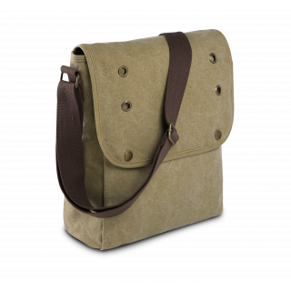 Sacoche en canvas KI0302 - Vintage Khaki personnalisable - Vue de face