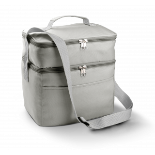 Sac isotherme double compartiment KI0317 - Light Grey personnalisable - Vue de face