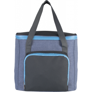 Sac isotherme avec poche zippée KI0347 - Light Blue Heather / Dark Grey personnalisable - Vue de face