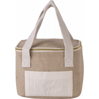 Sac isotherme en jute - petit modèle KI0352 - Natural personnalisable - Vue de face