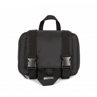 Trousse de toilette recyclée avec double compartiment KI0370 - Black personnalisable - Vue de face