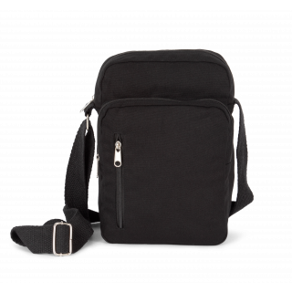 Sacoche bandoulière en coton KI0375 - Black personnalisable - Vue de face