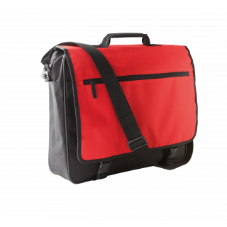 Porte-document avec rabat KI0412 - Black / Red personnalisable - Vue de face