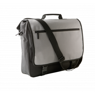 Porte-document avec rabat KI0412 - Black / Light Grey personnalisable - Vue de face